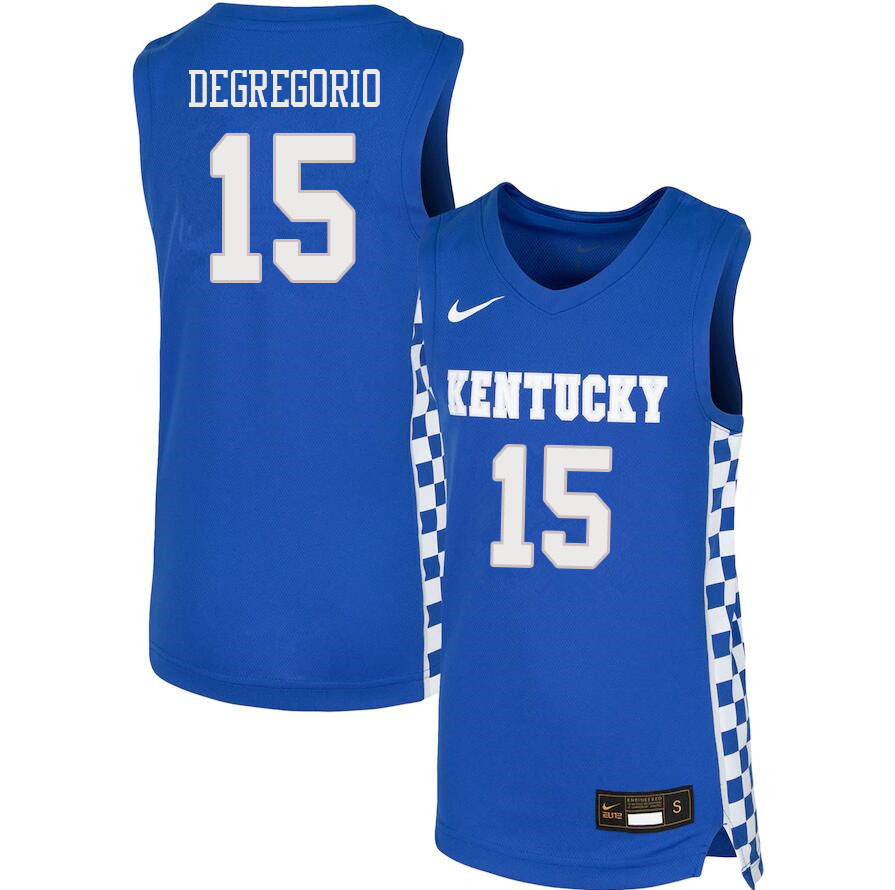 Men #15 Isaac DeGregorio Kentucky Wildcats College Basketball Jerseys Sale-Blue